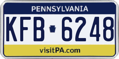 PA license plate KFB6248
