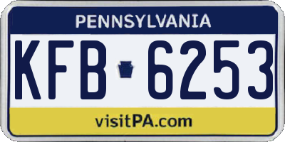 PA license plate KFB6253