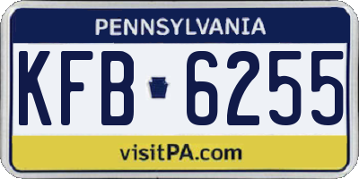 PA license plate KFB6255