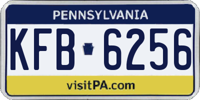 PA license plate KFB6256
