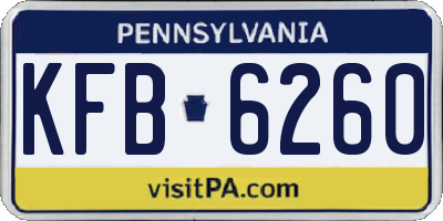 PA license plate KFB6260