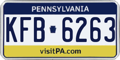 PA license plate KFB6263