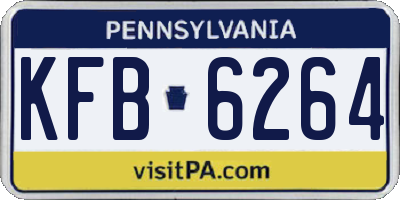 PA license plate KFB6264