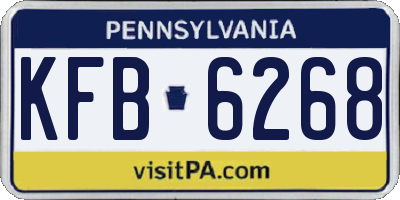 PA license plate KFB6268