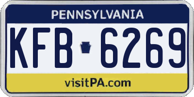 PA license plate KFB6269