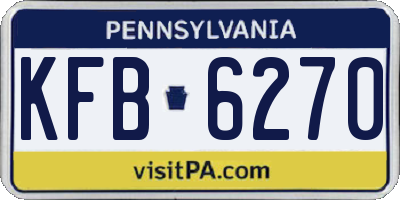 PA license plate KFB6270