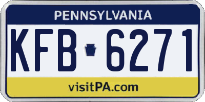 PA license plate KFB6271