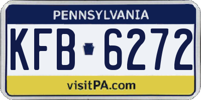 PA license plate KFB6272