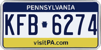 PA license plate KFB6274