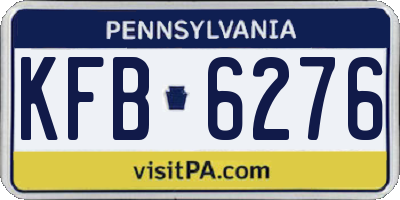 PA license plate KFB6276