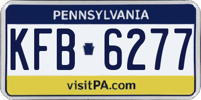 PA license plate KFB6277