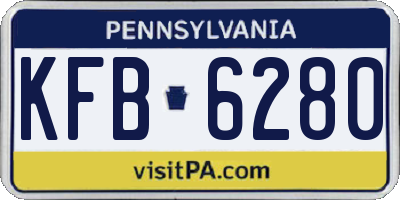 PA license plate KFB6280