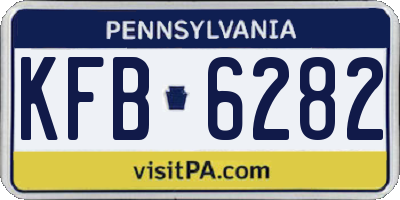 PA license plate KFB6282