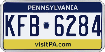 PA license plate KFB6284