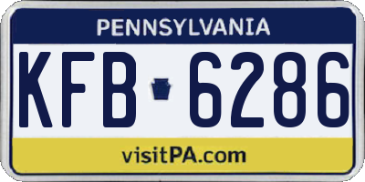 PA license plate KFB6286