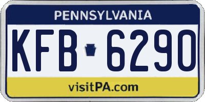 PA license plate KFB6290