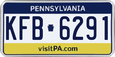 PA license plate KFB6291