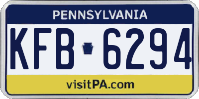 PA license plate KFB6294