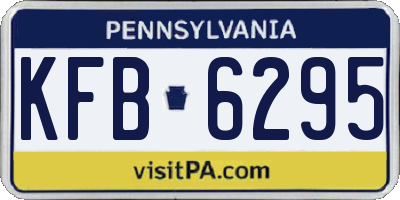 PA license plate KFB6295