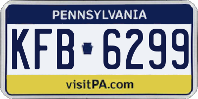 PA license plate KFB6299