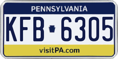 PA license plate KFB6305