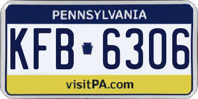 PA license plate KFB6306