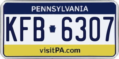PA license plate KFB6307
