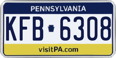 PA license plate KFB6308