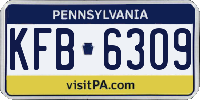 PA license plate KFB6309