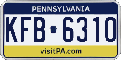 PA license plate KFB6310