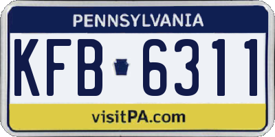 PA license plate KFB6311