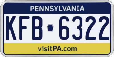 PA license plate KFB6322