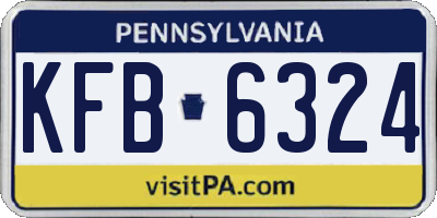 PA license plate KFB6324