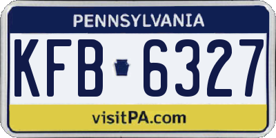 PA license plate KFB6327