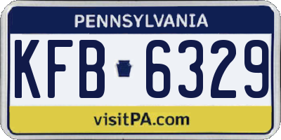 PA license plate KFB6329
