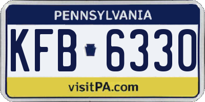 PA license plate KFB6330