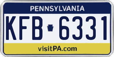 PA license plate KFB6331