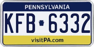 PA license plate KFB6332
