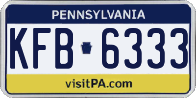 PA license plate KFB6333