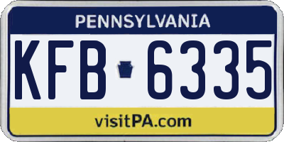 PA license plate KFB6335
