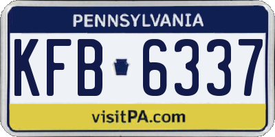 PA license plate KFB6337