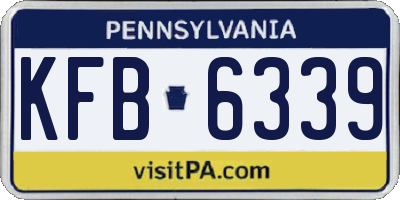 PA license plate KFB6339