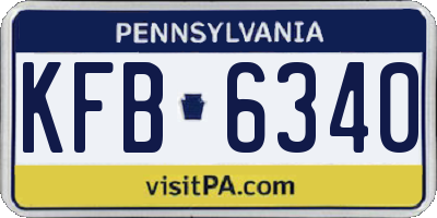 PA license plate KFB6340