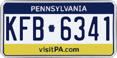 PA license plate KFB6341