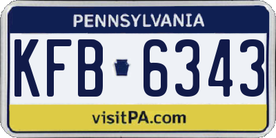 PA license plate KFB6343