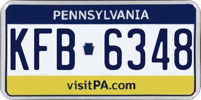 PA license plate KFB6348
