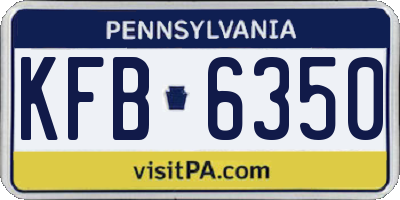 PA license plate KFB6350