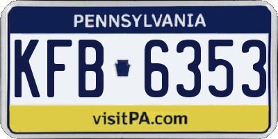 PA license plate KFB6353