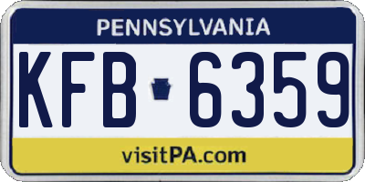 PA license plate KFB6359