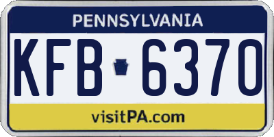 PA license plate KFB6370